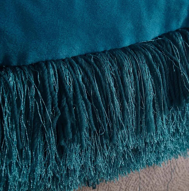 Decorative Shaggy Pillow in Turquoise