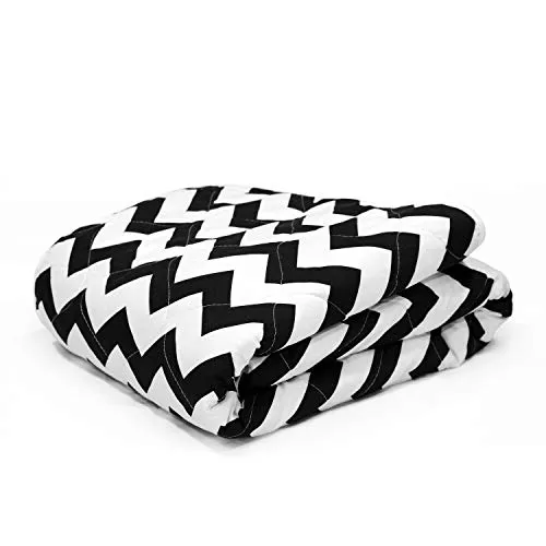 Divine Casa 110 GSM Microfiber Summer Single Size Reversible Printed Comforter for AC Room & Mild Winter (Zig Zag, White and Black)