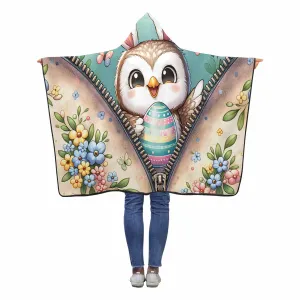 Easter Owl Awd 1302  Hooded Blanket 50"x40"