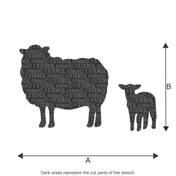 Easter Sheep & Lamb Stencil