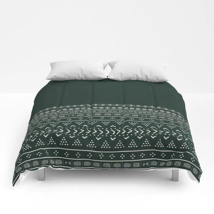 Emerald Mudcloth Boho Bespoke Comforters