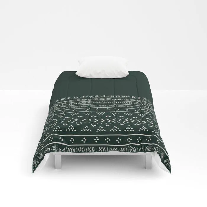 Emerald Mudcloth Boho Bespoke Comforters