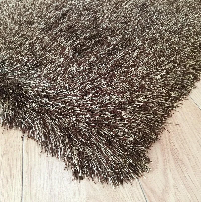 Fancy Collection Solid Brown Shag Area Rug