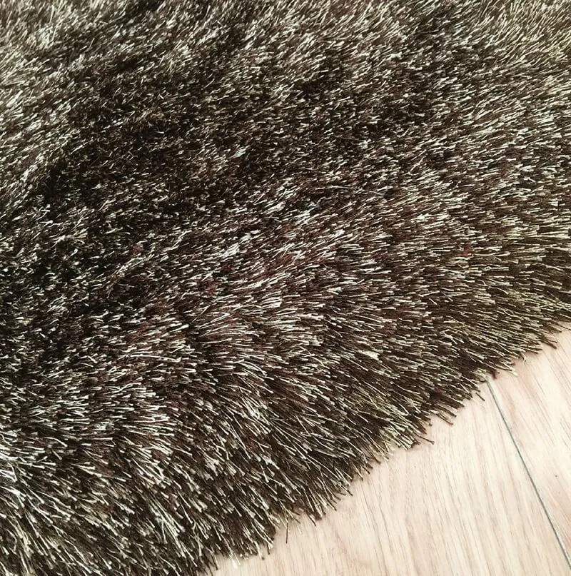 Fancy Collection Solid Brown Shag Area Rug