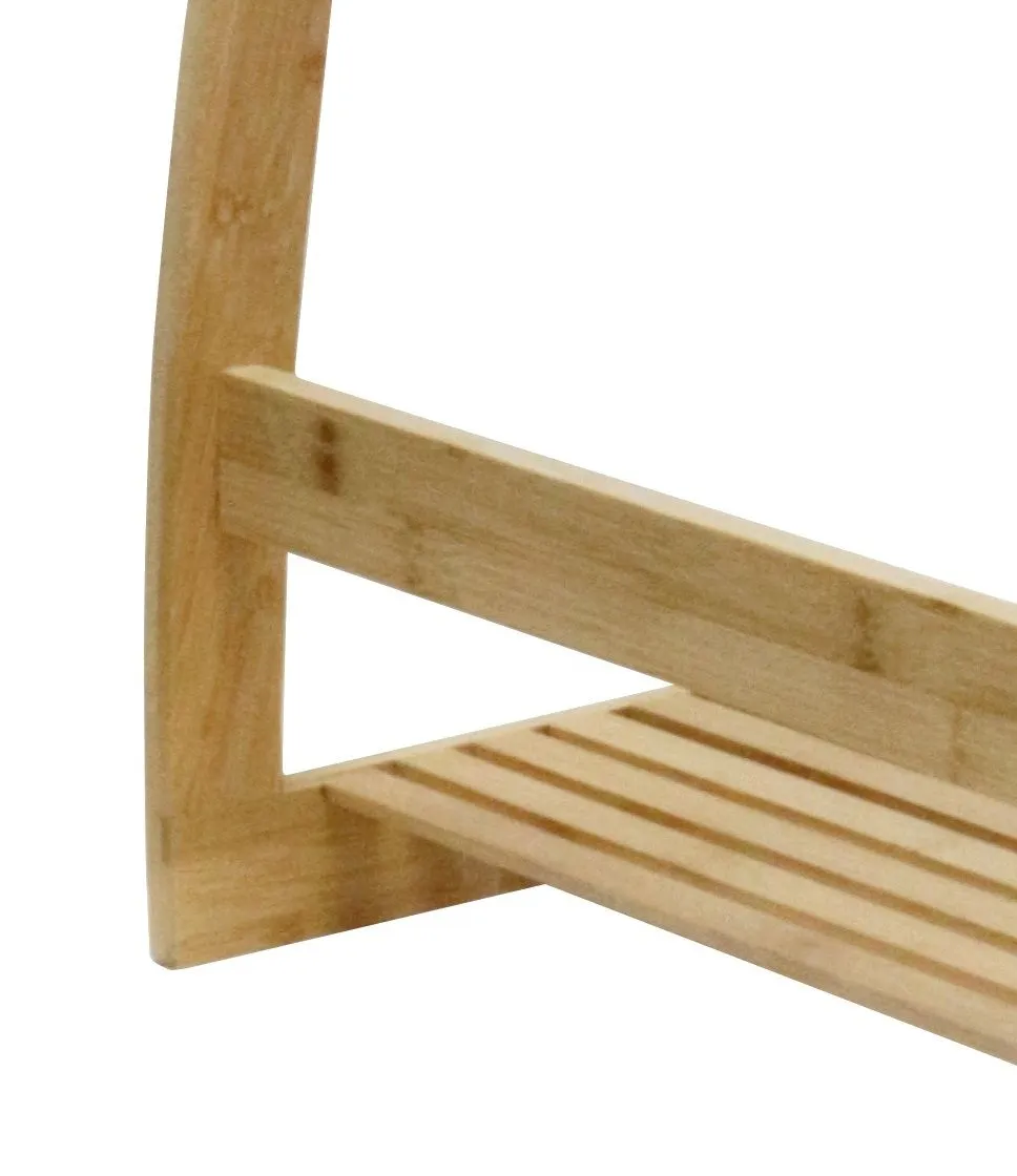 Freestanding Bamboo Metal 3-Tier Towel Rack with Shelf