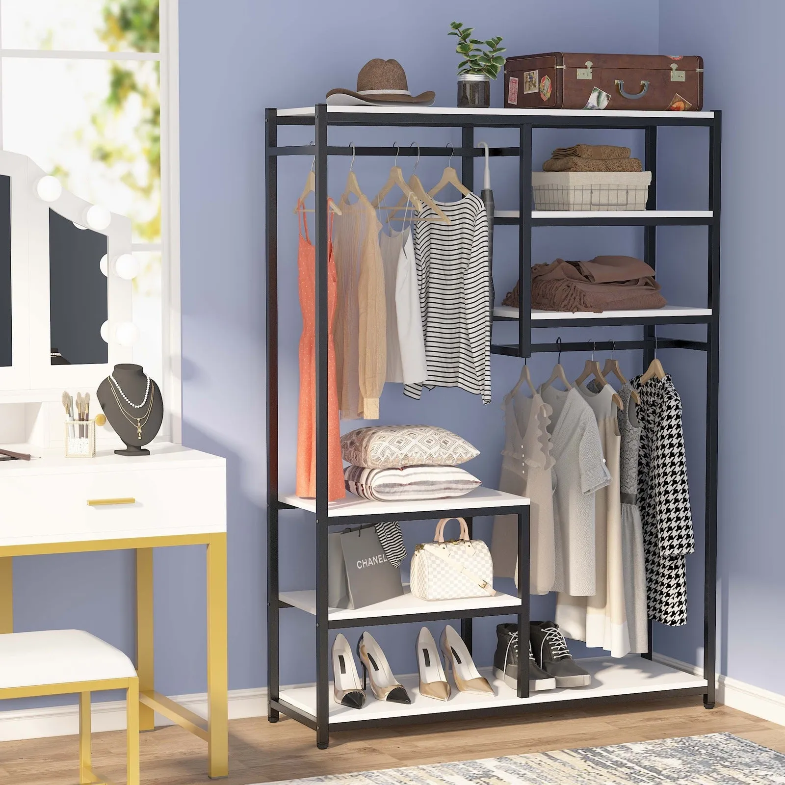 Freestanding Closet Organizer, 47 inches Wide Garment Racks