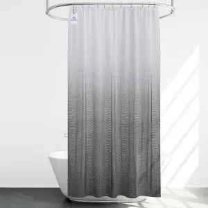 Heart Home Shower Curtain | Odette Design PEVA Curtain for Bathroom | Shower Curtain for Bathroom | Bathroom Shower Curtain with Hooks | 6 Feet | Gray