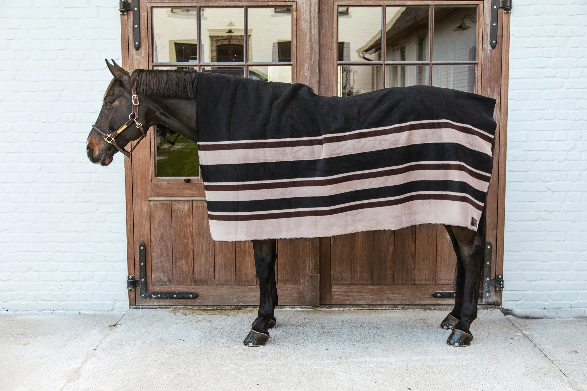 Heavy Fleece Rug Square Stripes