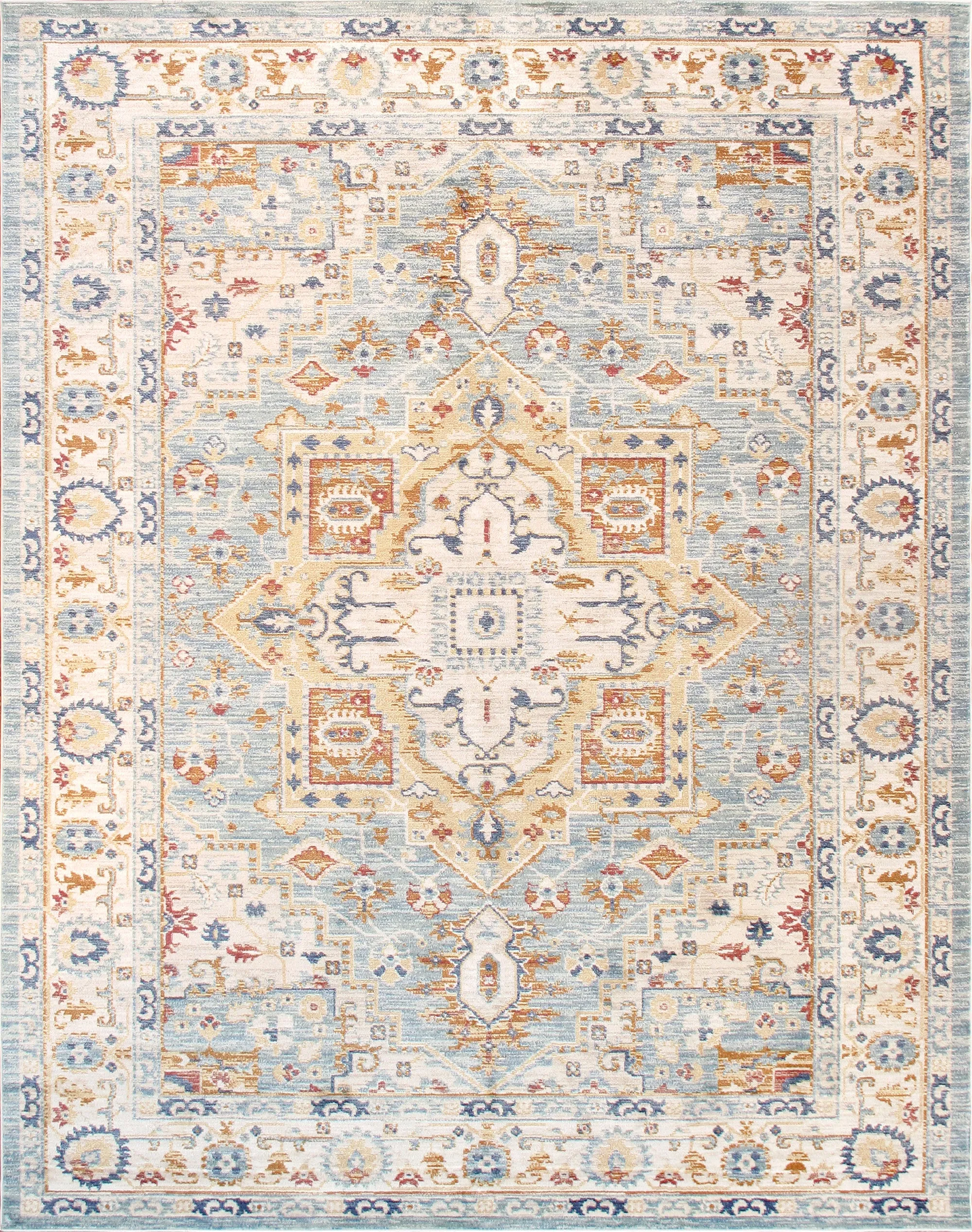 Heritage Design L. Blue Fabric Area Rug-12' 0" X 15' 0"