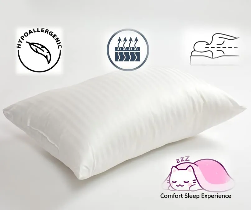 Home Frills Polyester Korean Fibre Organic Soft/Fluffy Look & Feel Anti-Allergy Pillow Packing Pillow - Size 46 x 70 cm - 2 Pieces