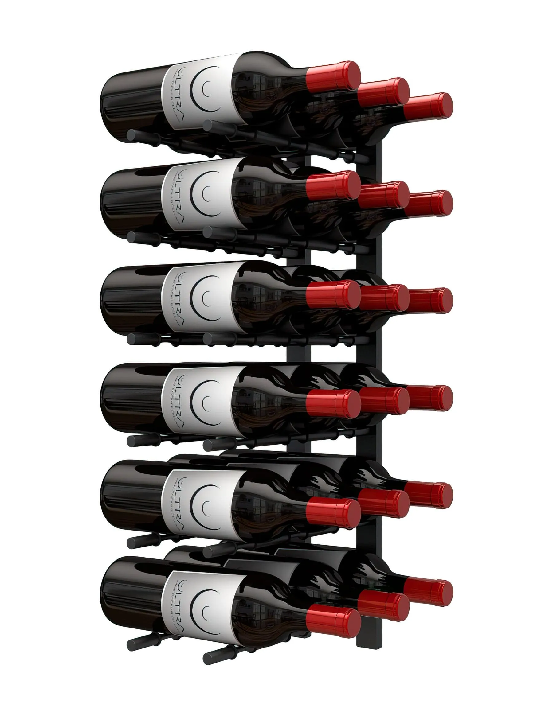 Horizontal HZ Wall Mounted Wine Rails – 2FT Metal Wine Rack (6 To 18 Bottles)