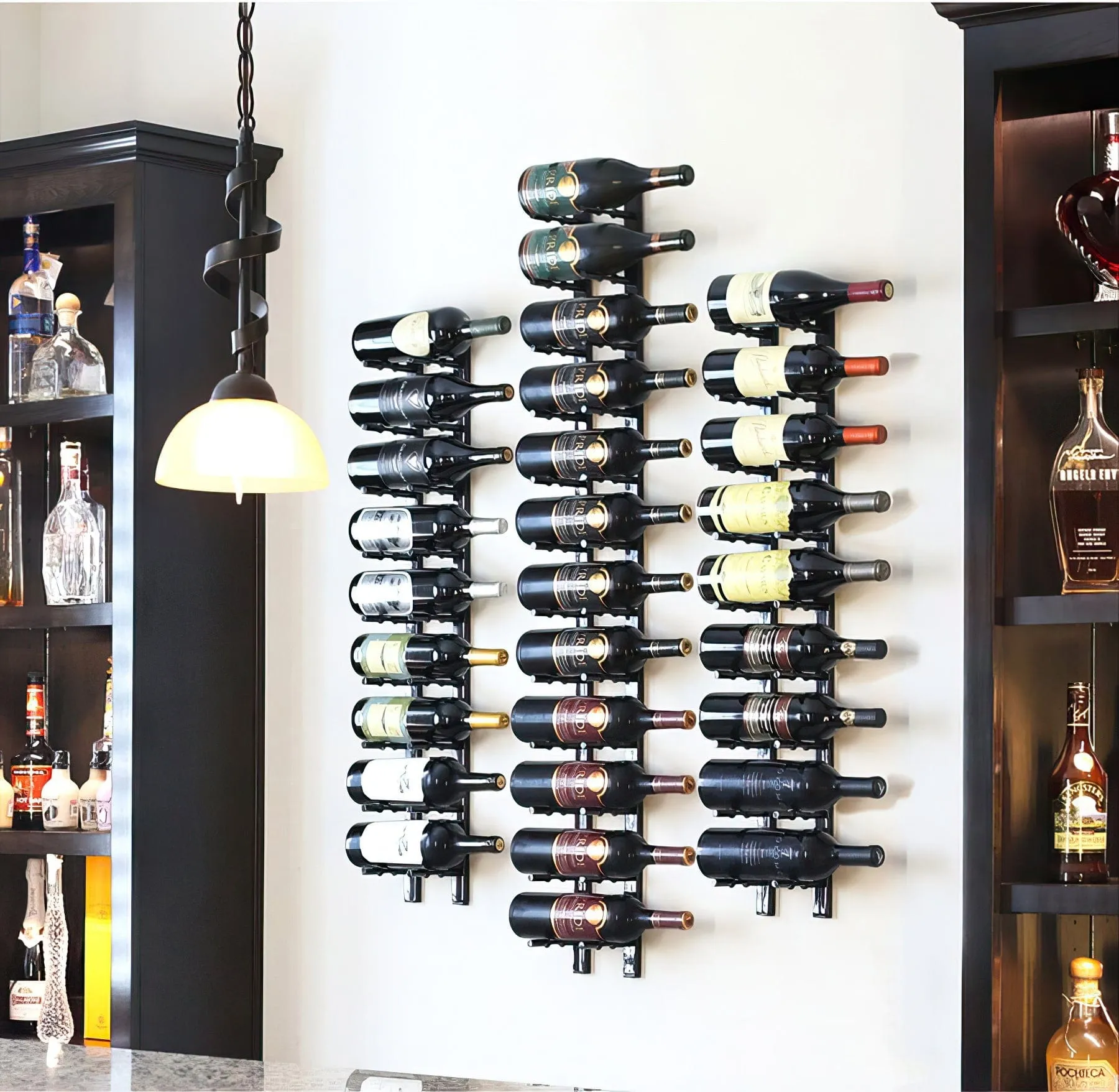 Horizontal HZ Wall Mounted Wine Rails – 2FT Metal Wine Rack (6 To 18 Bottles)