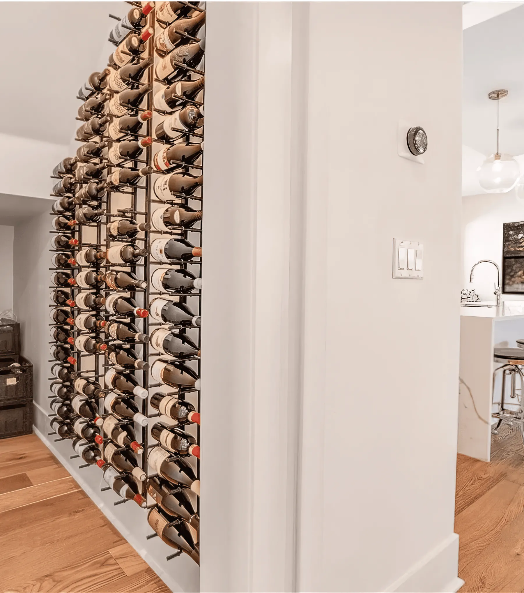 Horizontal HZ Wall Mounted Wine Rails – 2FT Metal Wine Rack (6 To 18 Bottles)