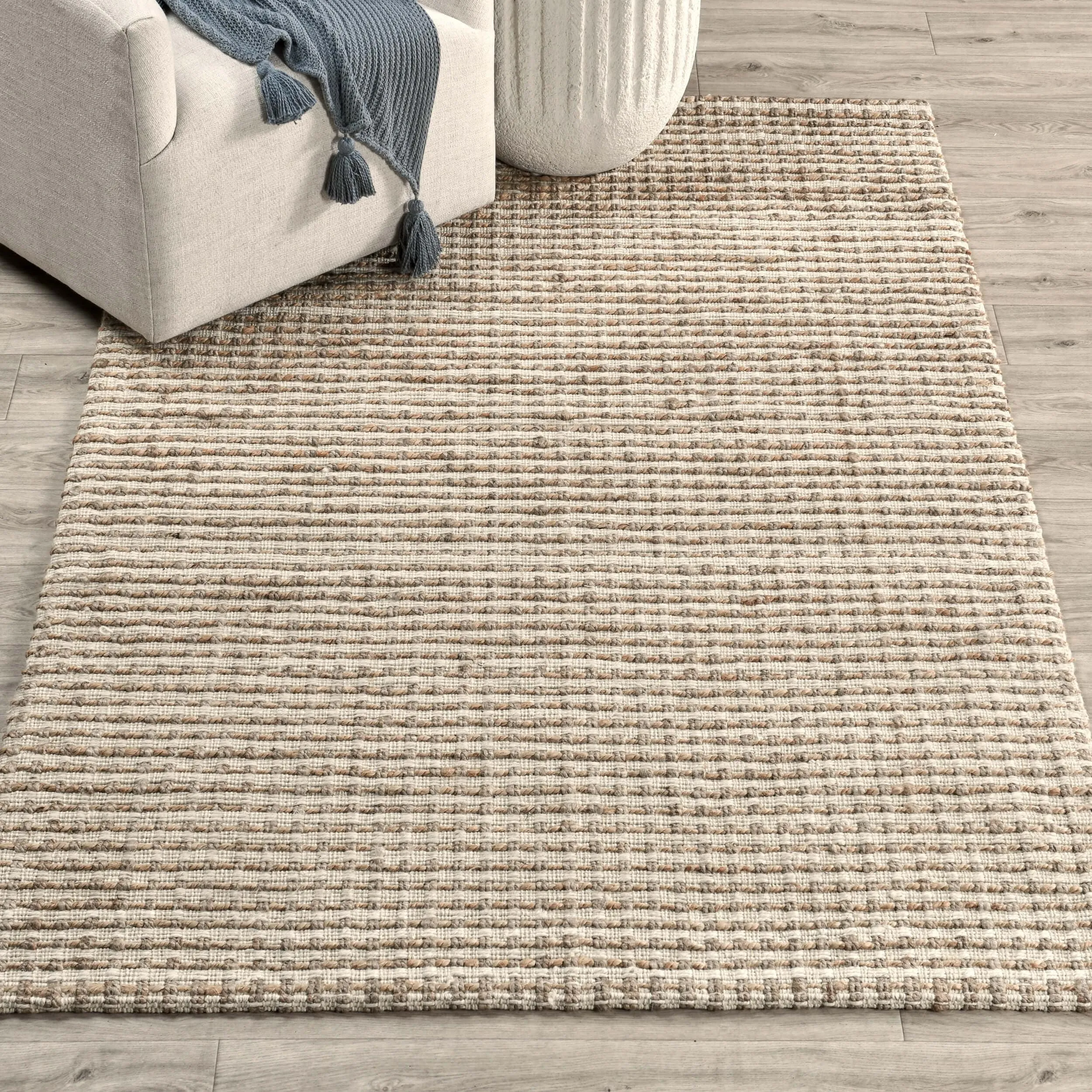 Huntington Jute Rug, Ivory/Natural