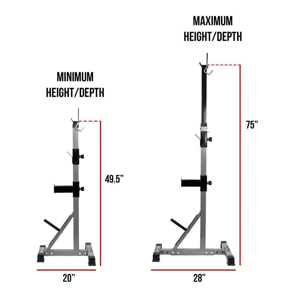 Independent Squat Stands w/ Plate Storage and Bar Catch