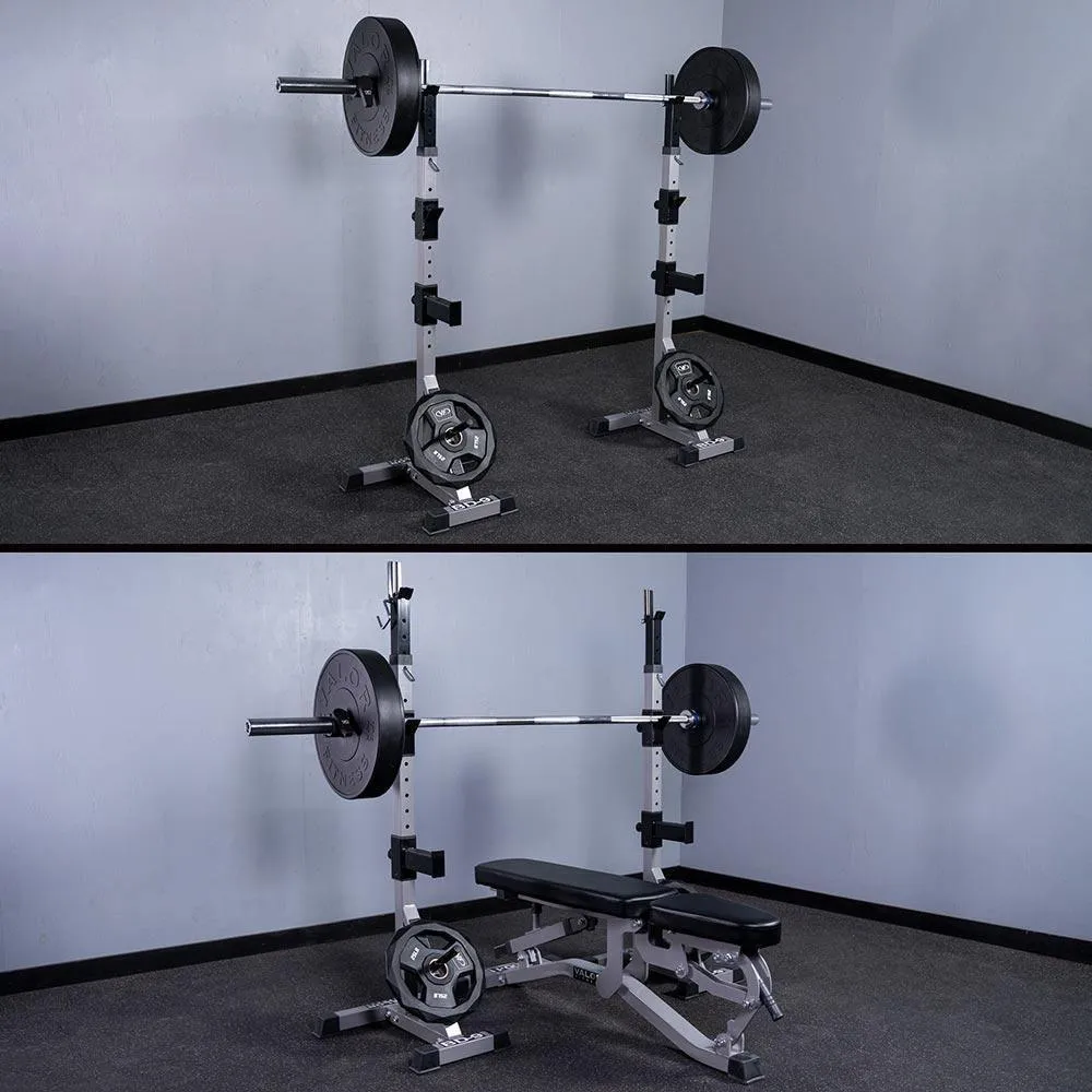 Independent Squat Stands w/ Plate Storage and Bar Catch