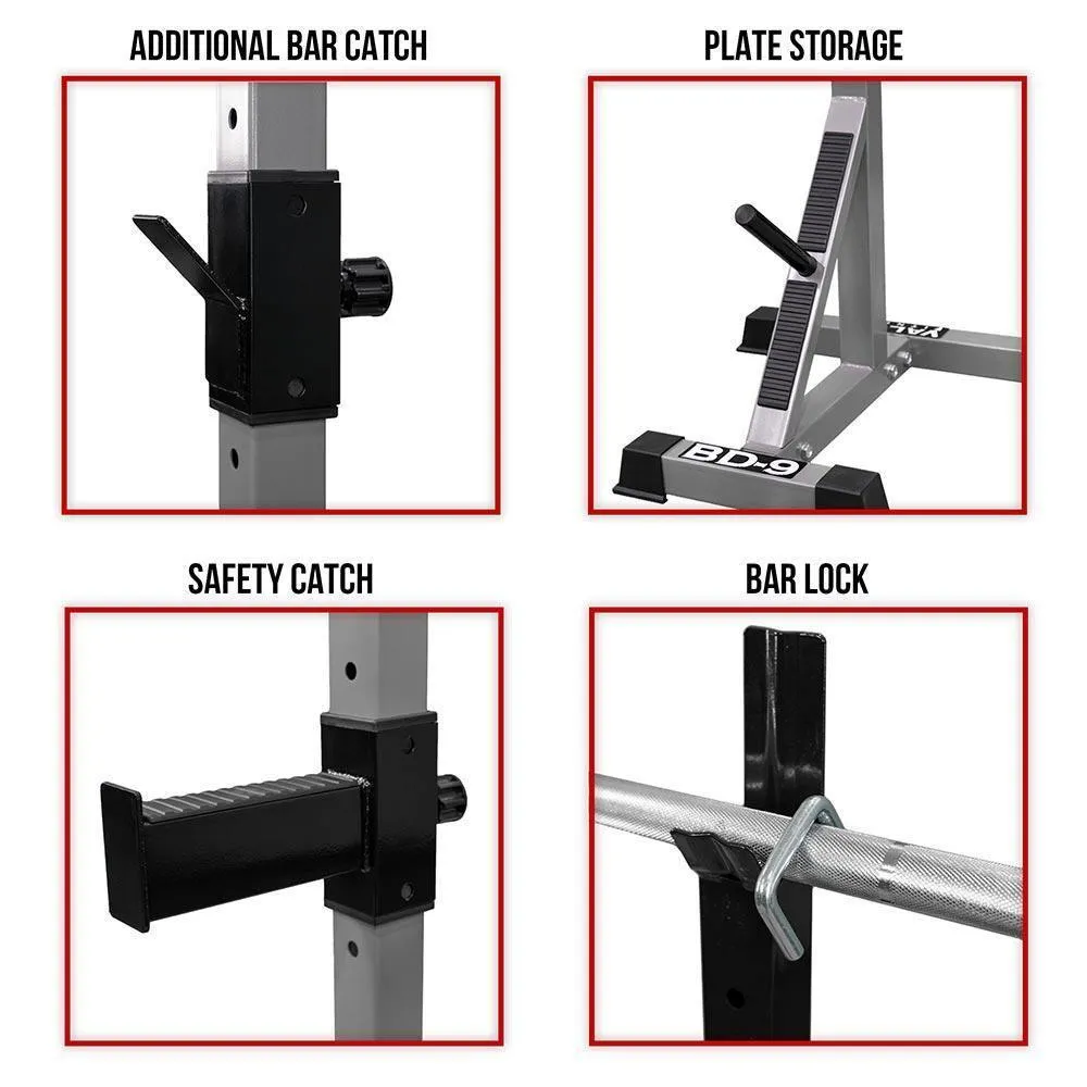 Independent Squat Stands w/ Plate Storage and Bar Catch