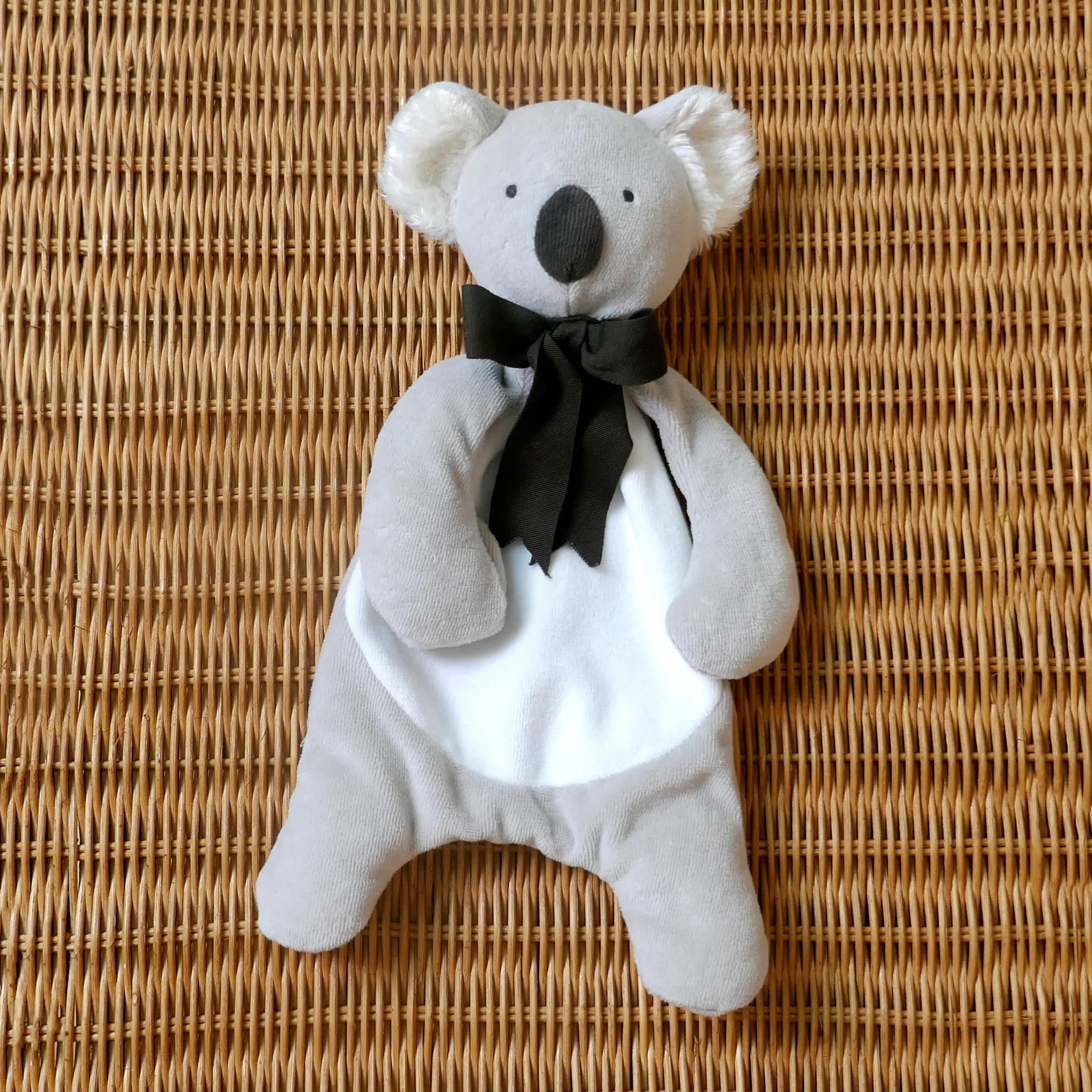 Koala Comforter Toy - Organic Cotton - Baby Gift Boxed - Ash Grey/ White - 30cm