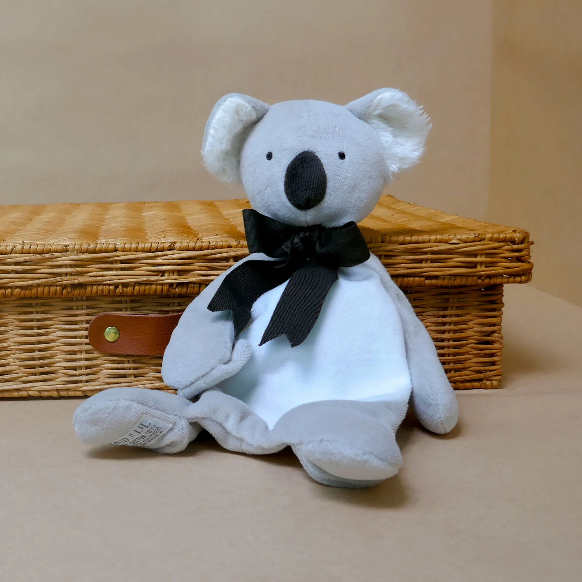 Koala Comforter Toy - Organic Cotton - Baby Gift Boxed - Ash Grey/ White - 30cm