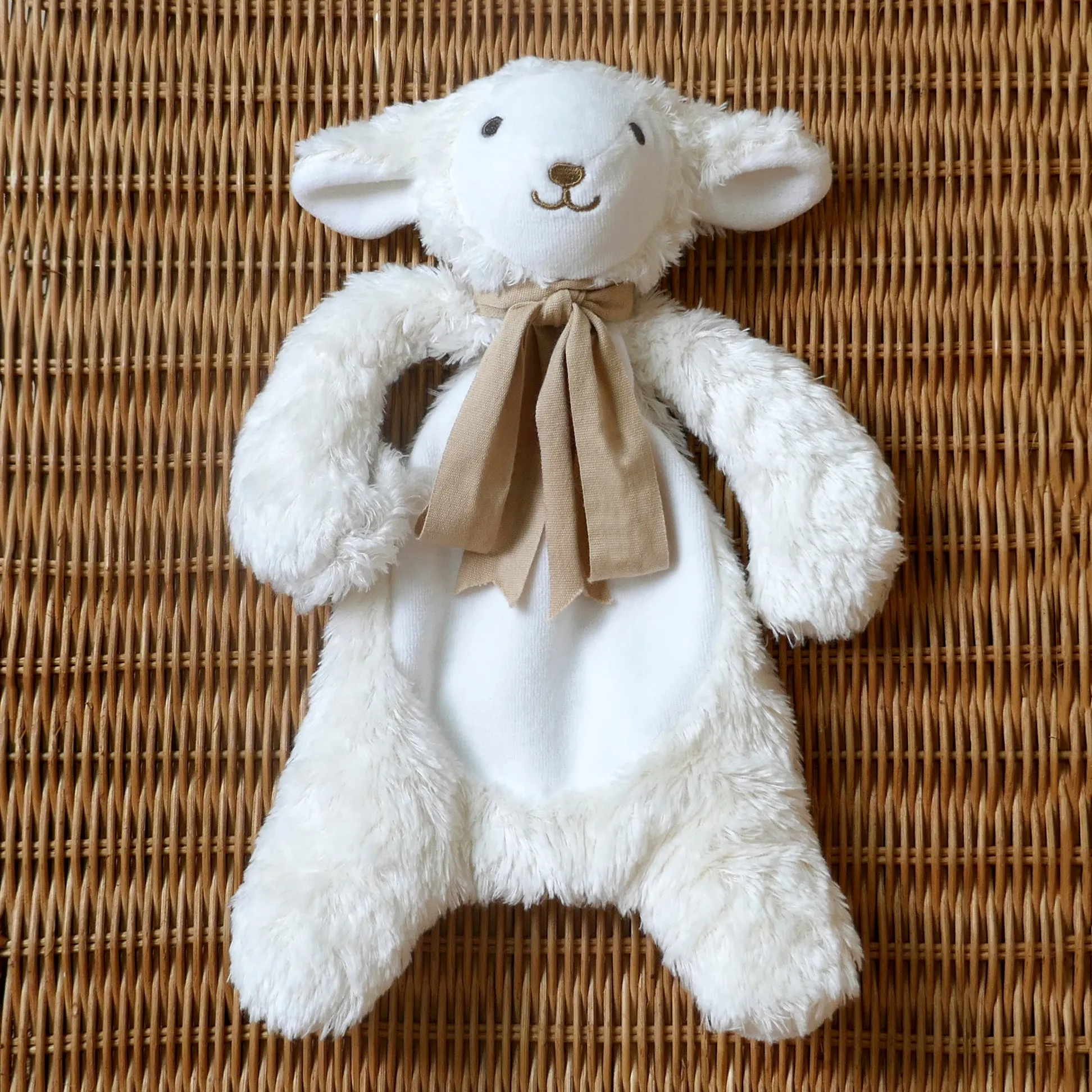 Lamb Comforter Toy - Organic Cotton - Baby Gift Boxed - Cream/ Buff - 30cm