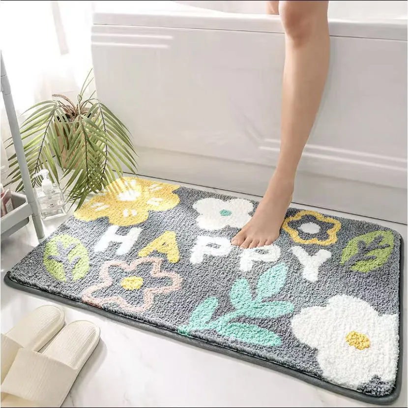 Latest Anti-Skid Bath Mat with Flower Pattern for Bathroom