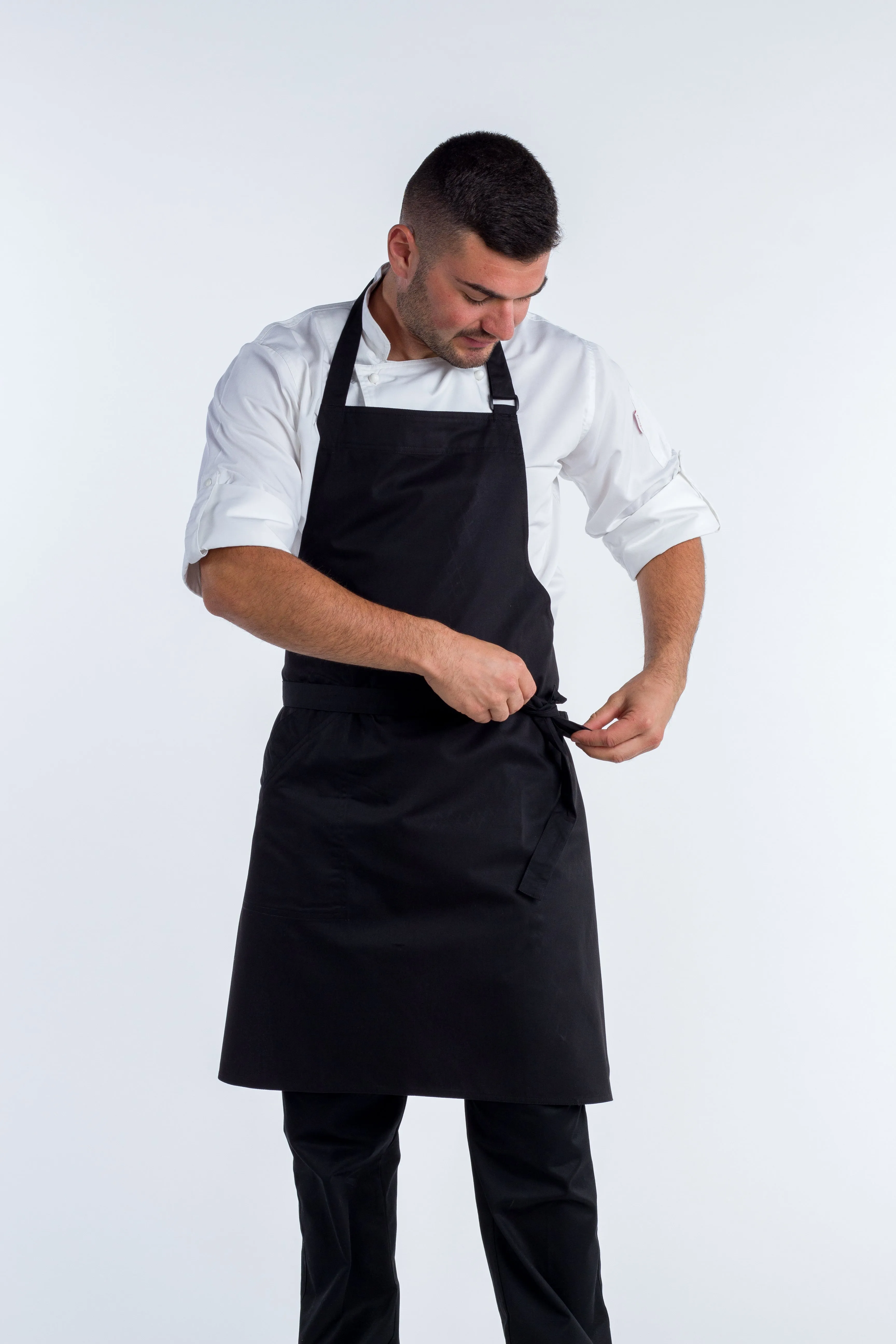 Locky Black Bib apron medium size