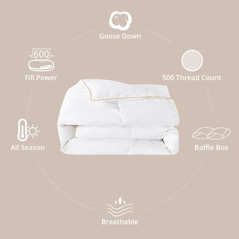 Lypa All Season Goose Down 100% Cotton Cover Comforter