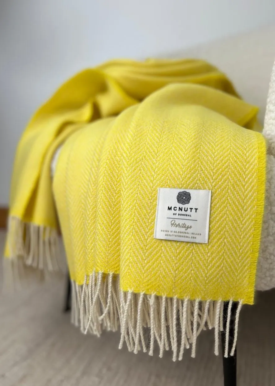 McNutt Wool Throw | Sunshine Herringbone