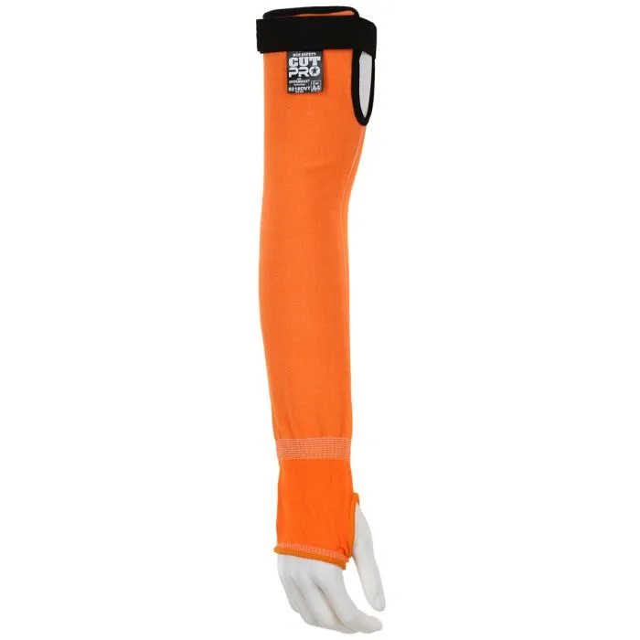 MCR Safety Cut Pro 9218OVT 18-Inch HyperMax Sleeve with Thumb, Hook and Loop, Hi-Vis Orange, 1 Each