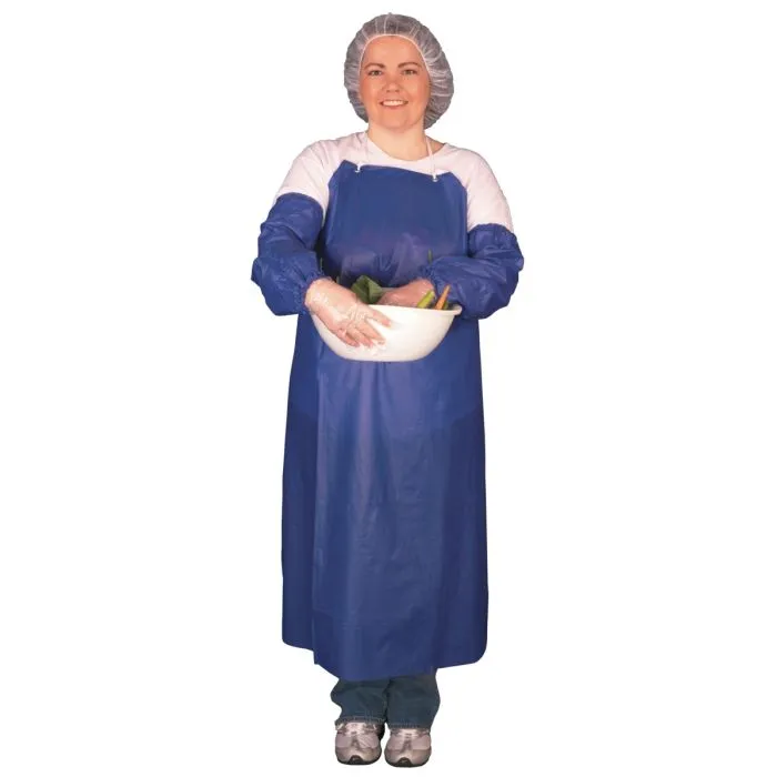 MCR Safety O63R4 Vinyl Apron 6 mil Thickness 35 Inch Width x 45 Inch Length Raw Edges, Blue, 1 Dozen