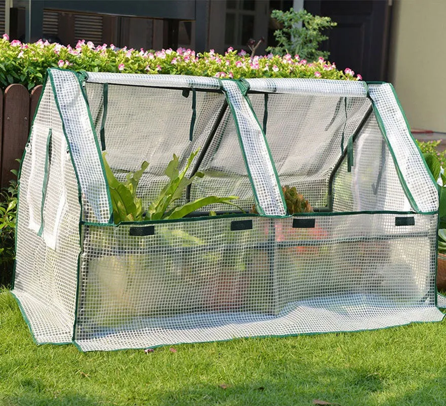 Mini Garden Plant Flower Greenhouse with Roll Up Curtains Door 180cm