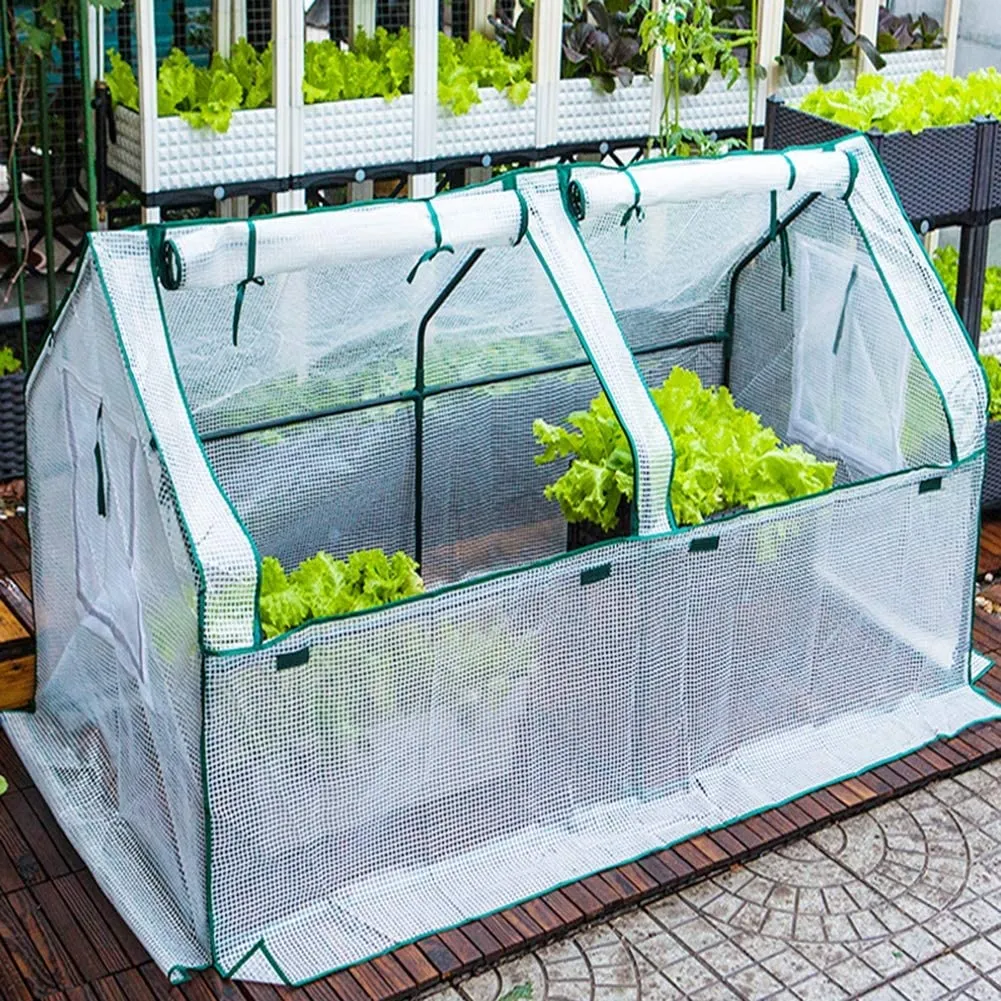 Mini Garden Plant Flower Greenhouse with Roll Up Curtains Door 180cm