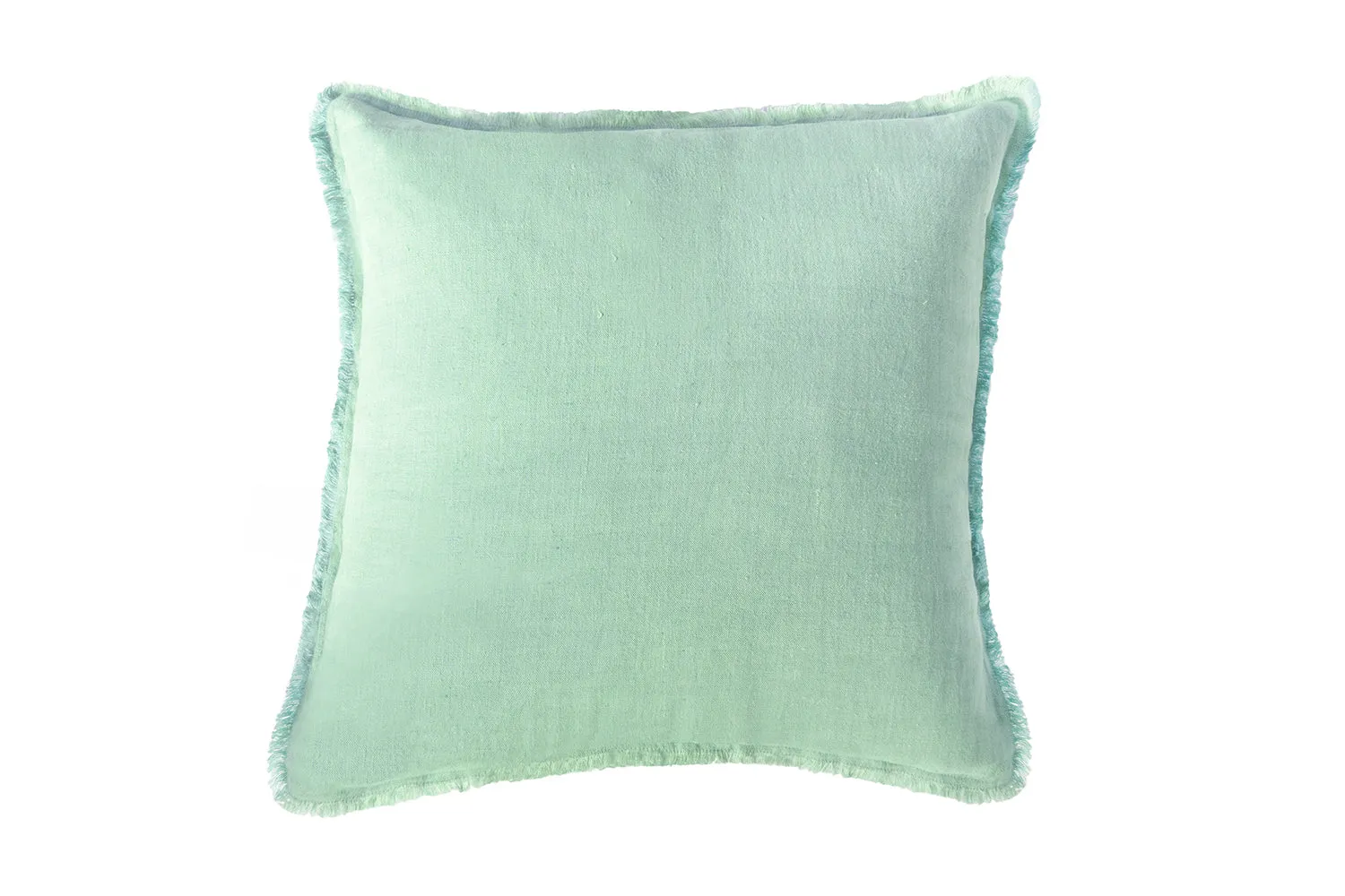 Mint Green So Soft Fringe Linen Pillows