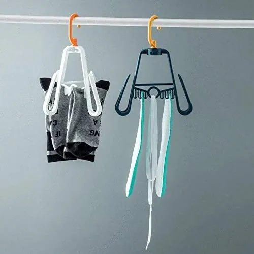 Multifunctional Shoe Rack Four Side Hooks Windproof 360 Degree Rotating Foldable Drying Hanger