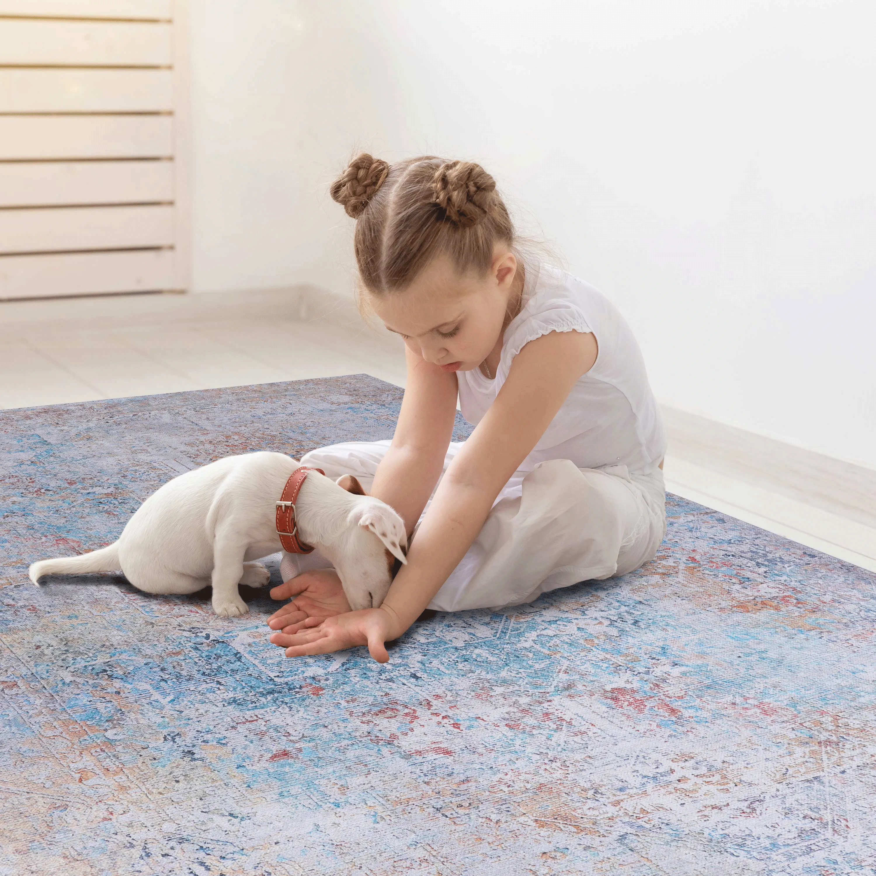 Naar Area Rugs 4x6, Washable Rug, Low-Pile, Non-Slip, Non-Shedding, Foldable, Kid & Pet Friendly - Area Rugs for living room, bedroom, kitchen, dining room rug - Perfect Gifts, (yellow, 4' x 6')