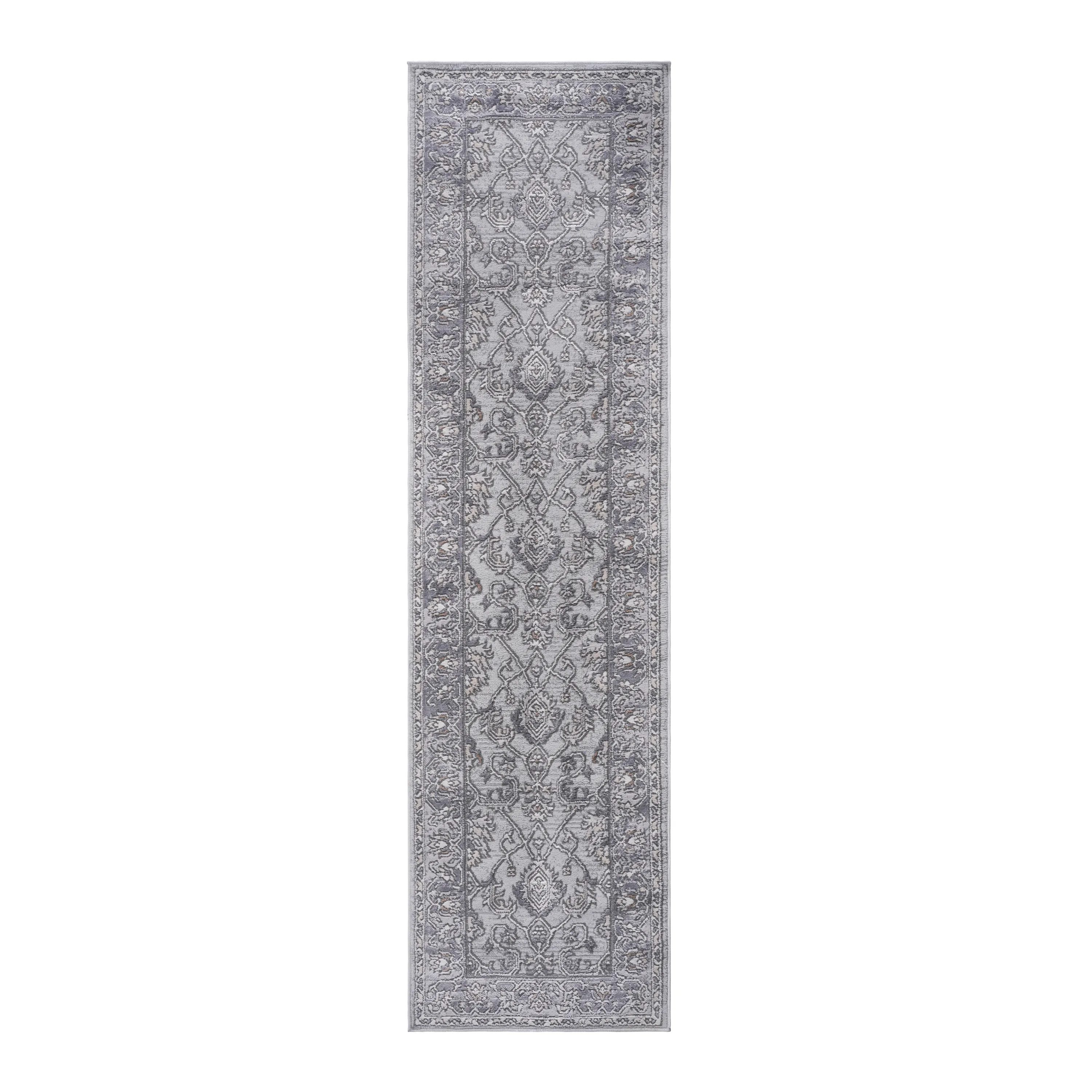 NAAR MARFI Collection 2X8 Ivory/Grey/Oriental Non-Shedding Living Room Bedroom Dining Home Office Stylish and Stain Resistant Area Rug