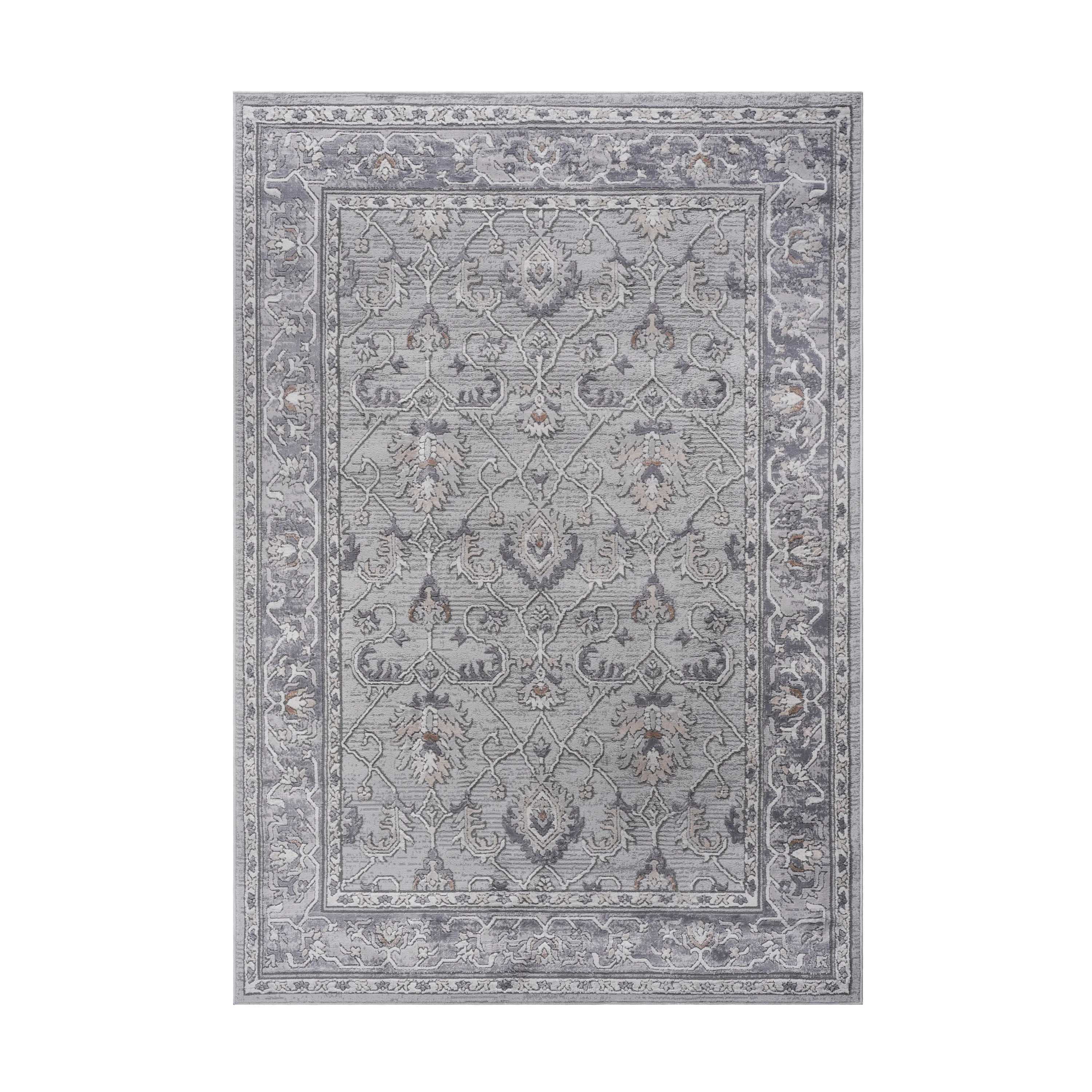 NAAR MARFI Collection 8X10 Ivory/Grey/Oriental Non-Shedding Living Room Bedroom Dining Home Office Stylish and Stain Resistant Area Rug