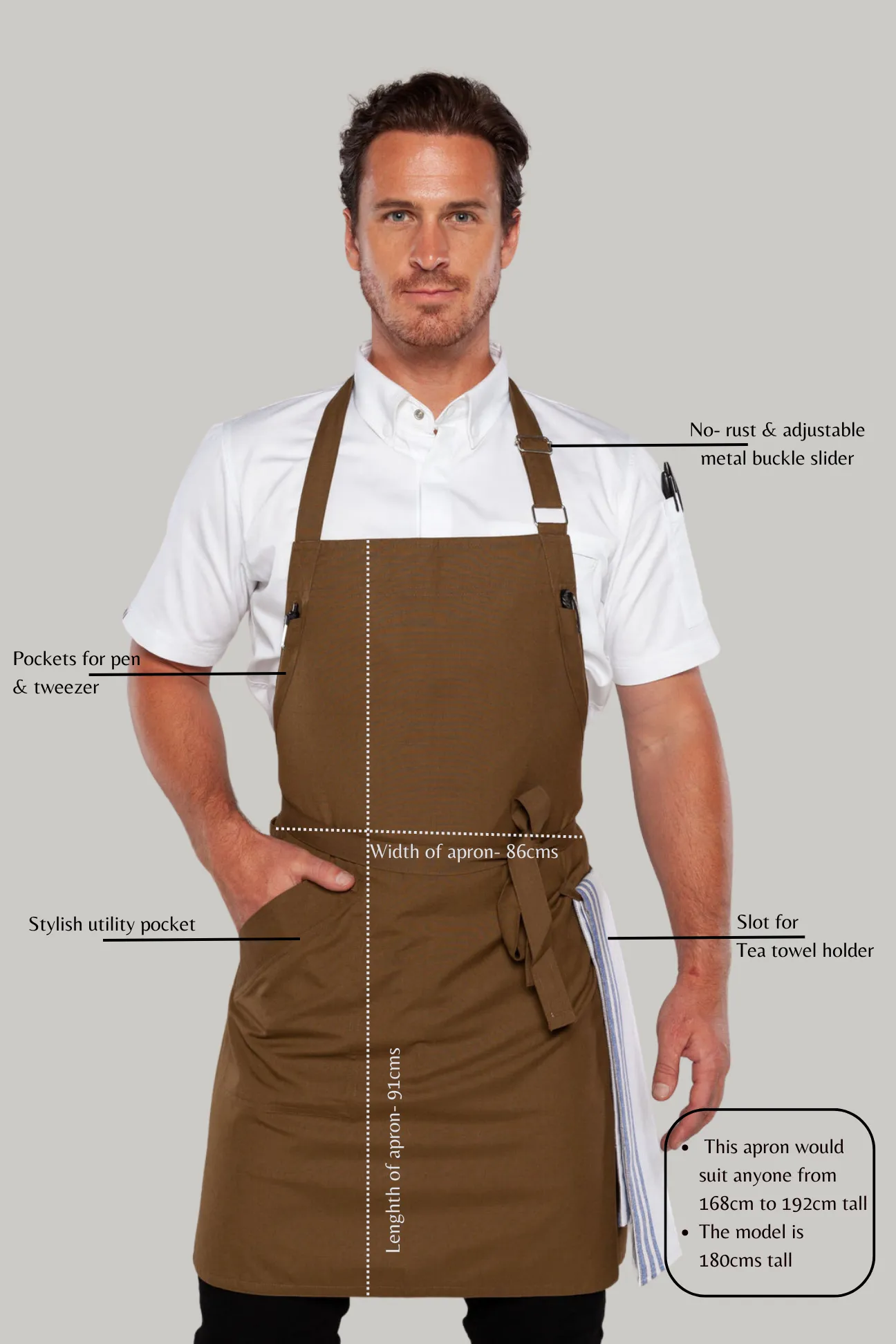 Niche Olive Green Bib Chef Apron one size