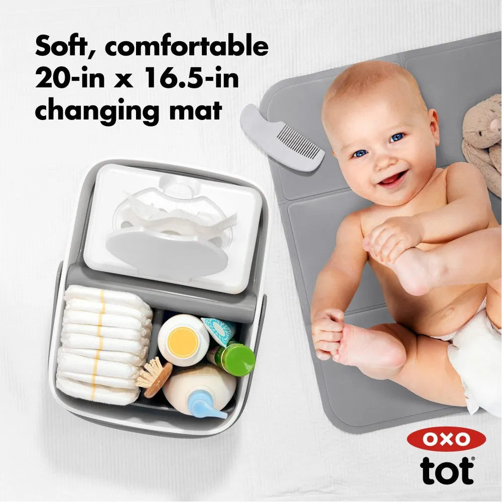 OXO Tot Nappy Caddy with Changing Mat - Grey