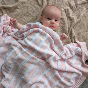 Pink and White Stripes Blanket