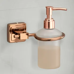 Plantex 304 Grade Stainless Steel Liquid Soap Dispenser/Shampoo Dispenser/Handwash Bottle Stand/Bathroom Accessories Pack of 2, Decan (Rose Gold)