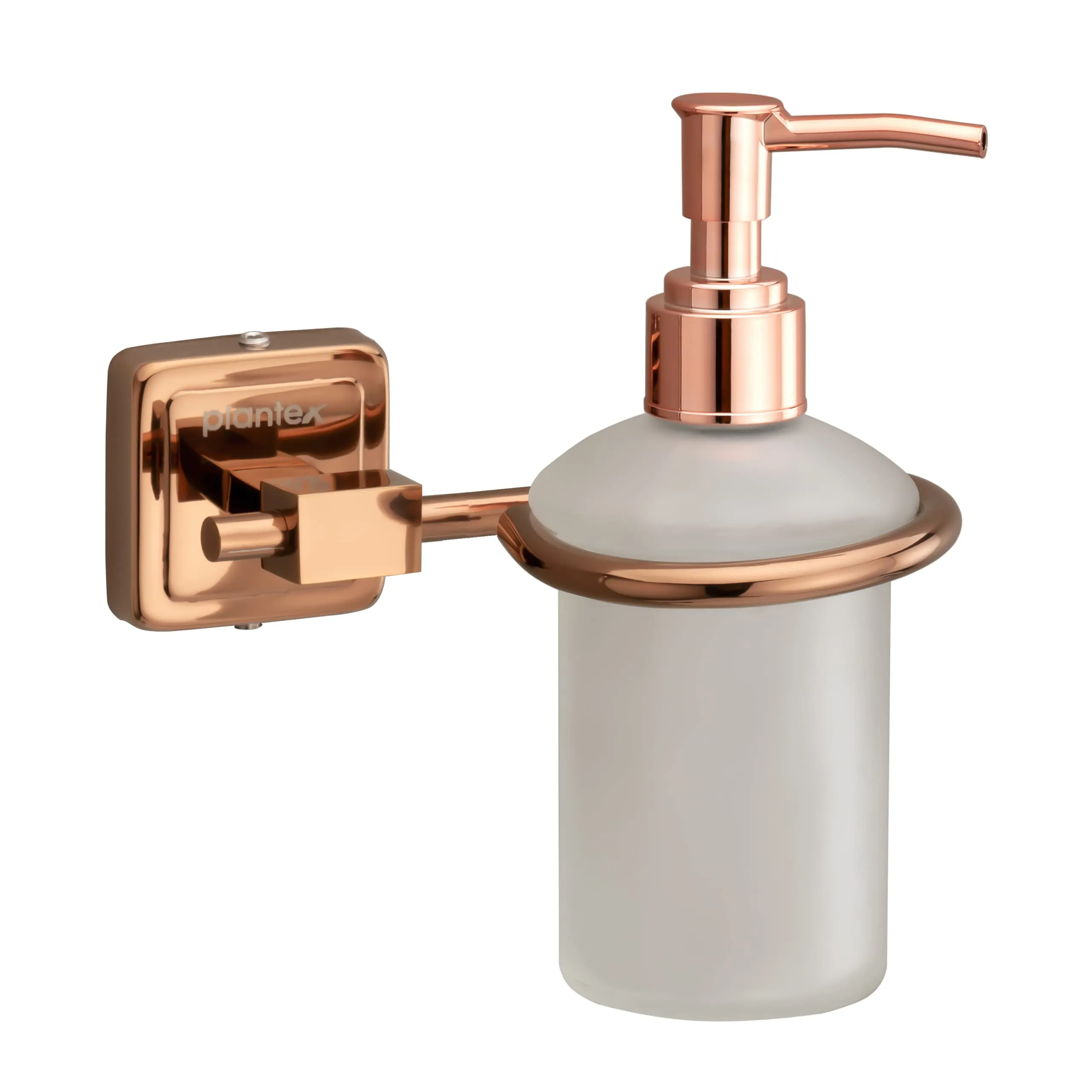 Plantex 304 Grade Stainless Steel Liquid Soap Dispenser/Shampoo Dispenser/Handwash Bottle Stand/Bathroom Accessories Pack of 2, Decan (Rose Gold)