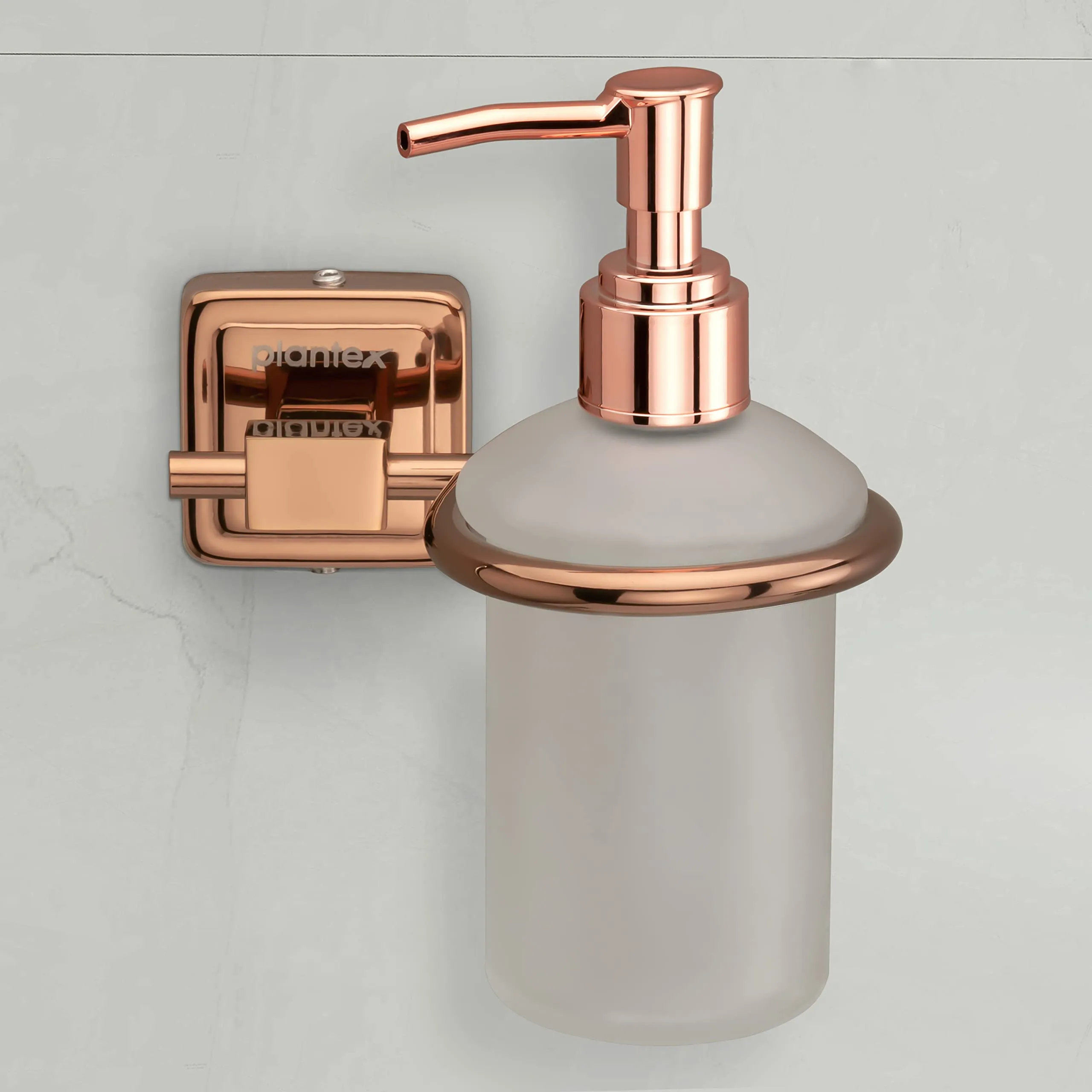 Plantex 304 Grade Stainless Steel Liquid Soap Dispenser/Shampoo Dispenser/Handwash Bottle Stand/Bathroom Accessories Pack of 2, Decan (Rose Gold)