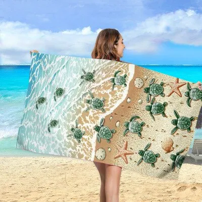 Print Quick Drying Beach Towel To Keep Warm Outdoor Sport Surf  Towels  Swimming Pool Chair Cover Up Blanket Yoga Mat