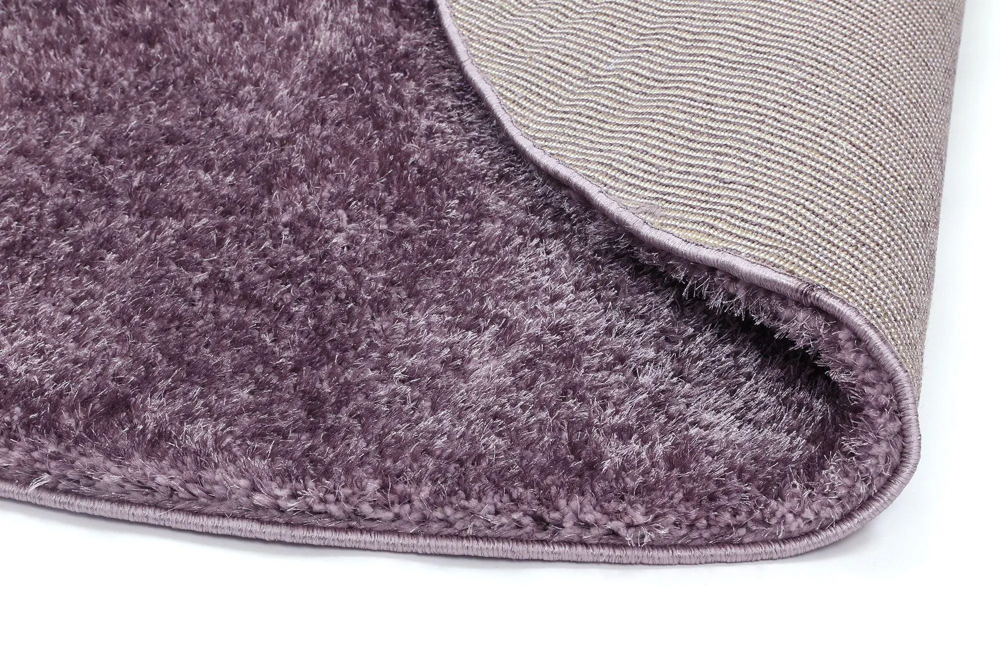 Puffy Soft Shaggy Round Rug Lilac Purple 160x160 cm Round