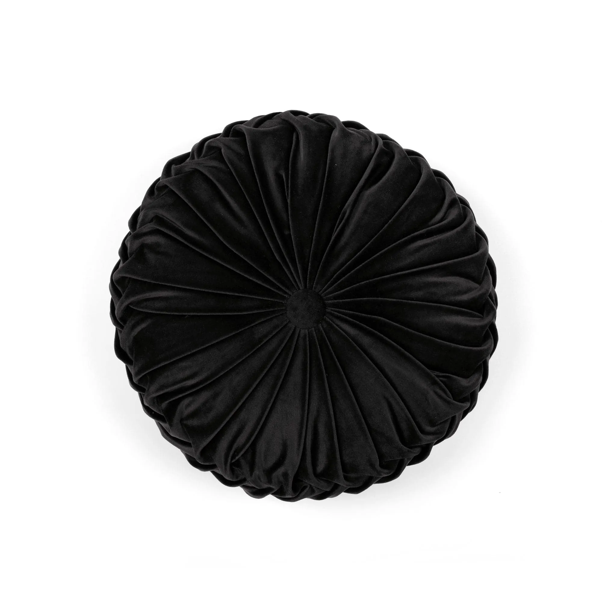 Round Pleated Soft Velvet Throw Pillow