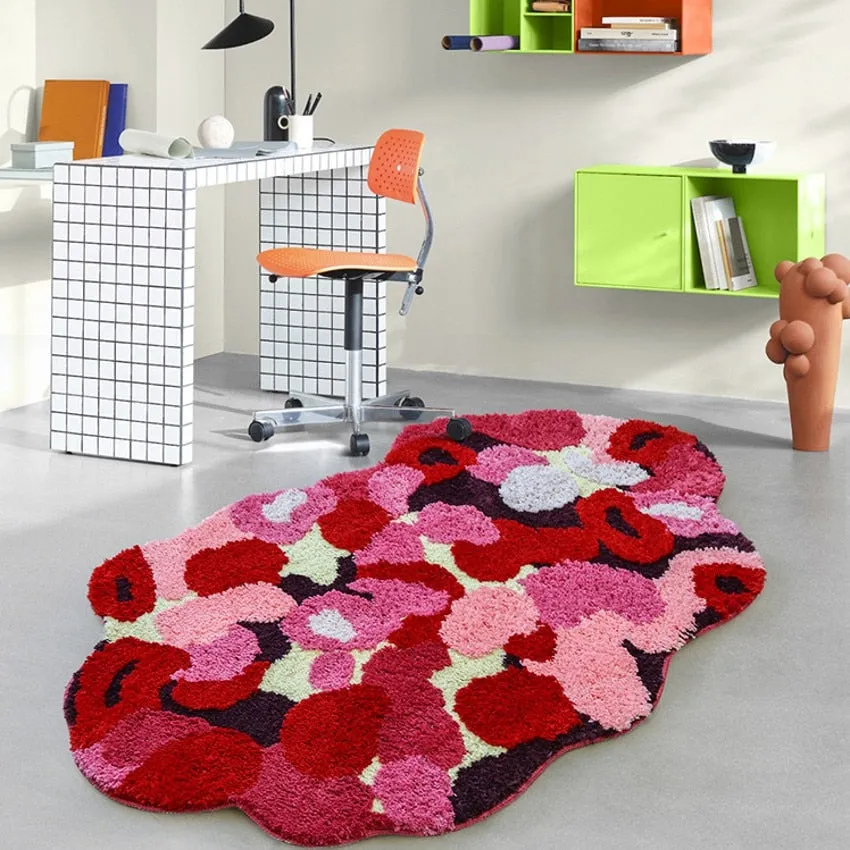 Shag Splash Multi Color 3D Tufted Area Rug