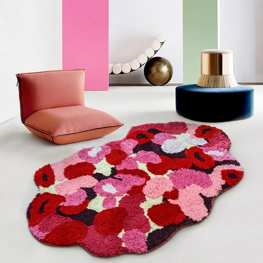 Shag Splash Multi Color 3D Tufted Area Rug