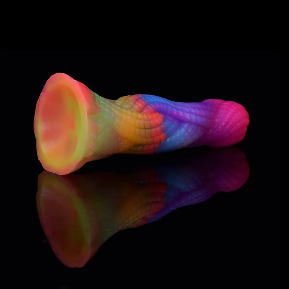 Simulation Snake Pattern Luminous Dildo Silicone Animal Butt Plug