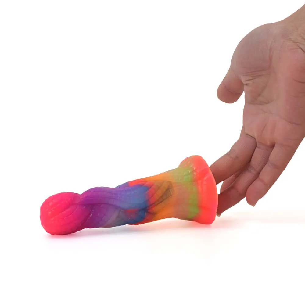 Simulation Snake Pattern Luminous Dildo Silicone Animal Butt Plug